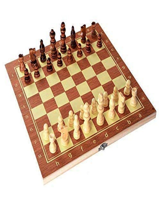 SPOCCO | 11"X11" Inch Wooden Foldable Chess Board Storage Set with 32 Wooden Chess Coins | Brain Game | Indoor, Outdoor & Travel Chess Game for Kids, Adults and Beginners | WCB-10 - Image 2